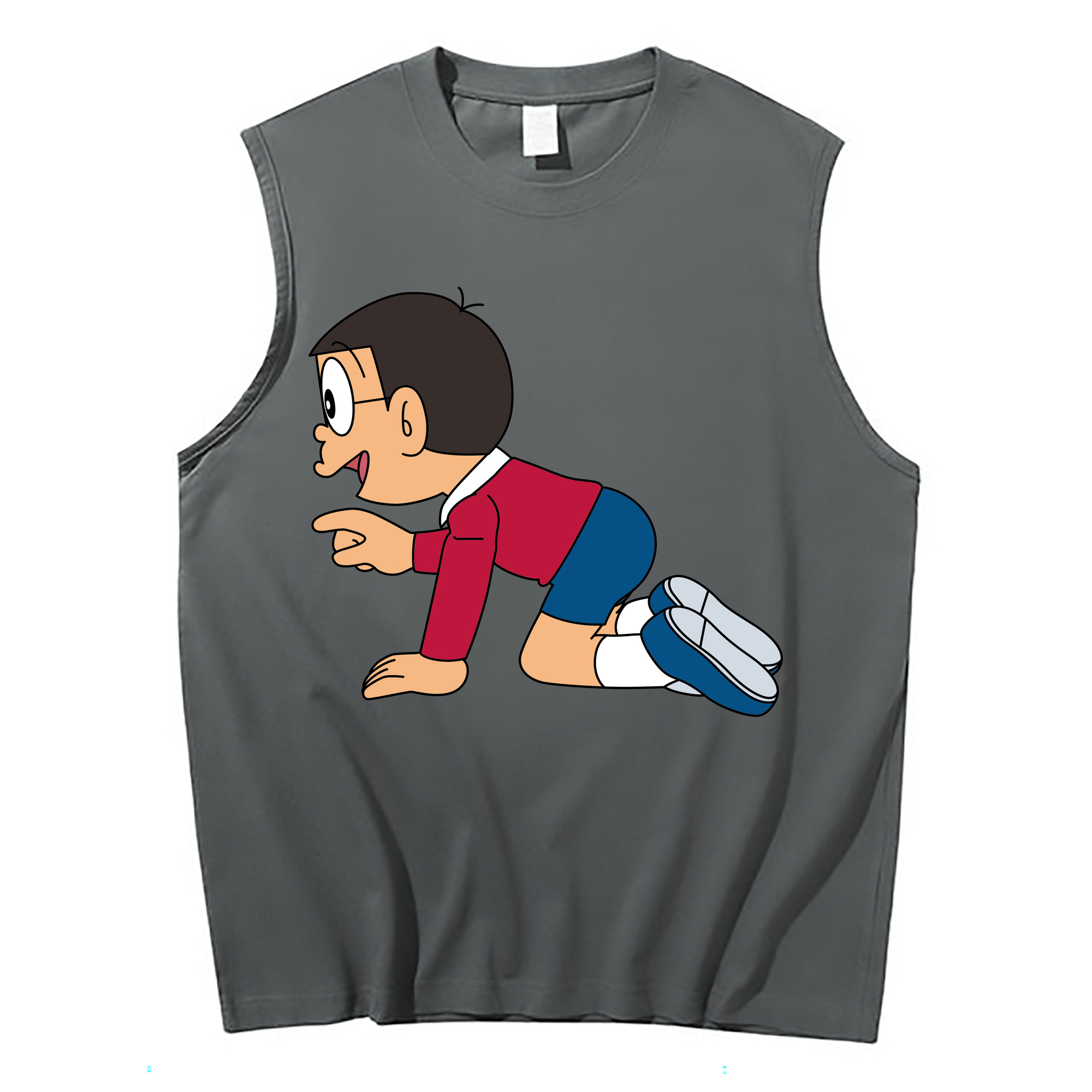 （画像用） ドラえもん 野比 のび太 Doraemon Nobita Nobi コットン100％タンクトップ（フロントプリント）